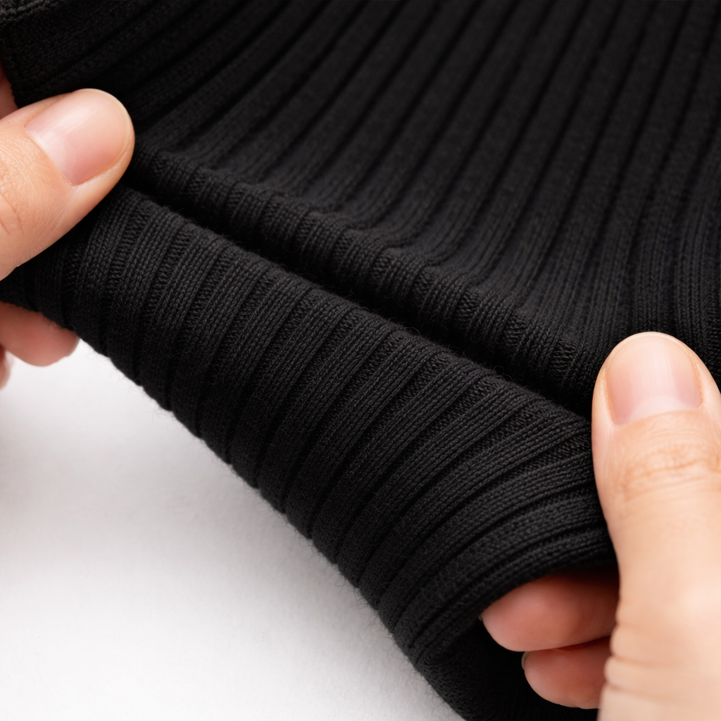 Kiabi Cotton Knit Solid Tights- Black