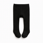 Kiabi Cotton Knit Solid Tights- Black