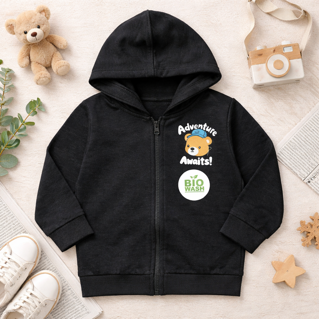Adventure Bear Black Hoodie (Unisex)