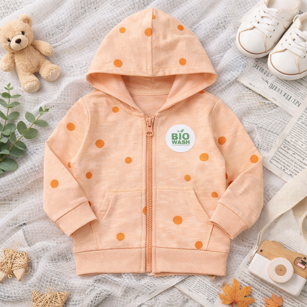 Peach Polka Dot Hoodie (Unisex