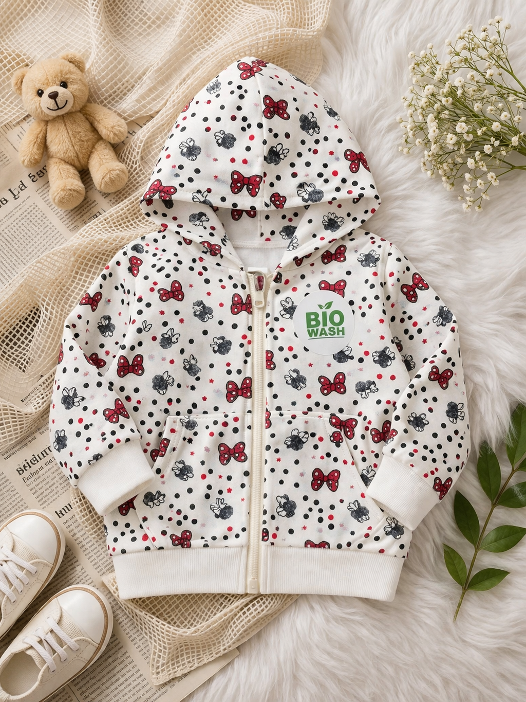 Cherry Bow Print Hoodie (Unisex)