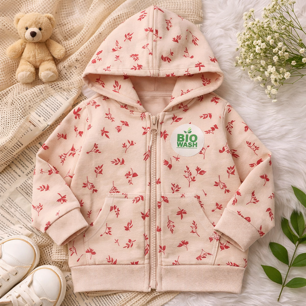 Blush Leaf Print Hoodie (Unisex)