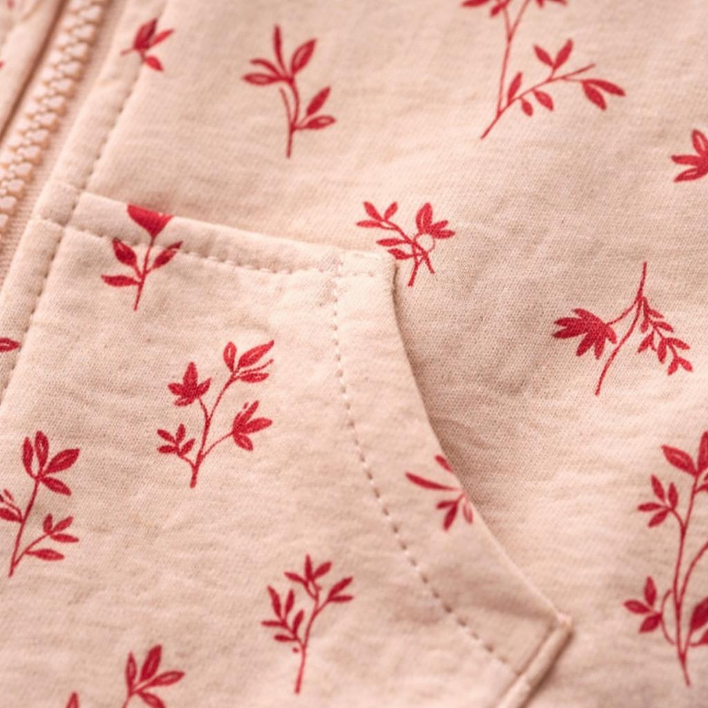 Blush Leaf Print Hoodie (Unisex)