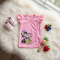 Pink Cotton Baby Jabla Top with Minnie Print & Frill Sleeves – Soft Daily Wear