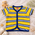 Yellow Cotton Baby Jabla Top with Blue Stripes