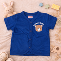 Blue Cotton Baby Jabla Top with Camping Bear Print
