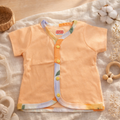 Peach Cotton Baby Jabla Top with Multicolor Piping
