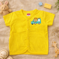 Yellow Cotton Baby Jabla Top with Safari Lion Print