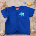 Blue Cotton Baby Jabla Top with Safari Lion Print