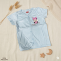 Sky Blue Cotton Baby Jabla Top with Minnie Print