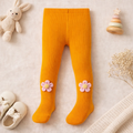 Baby Girls Cotton Ribbed Stockings with Flower Detail – Soft Stretch Fit