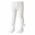 Baby Girls Textured Cotton Stockings with Bow Detail