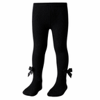 Baby Girls Textured Cotton Stockings with Bow Detail