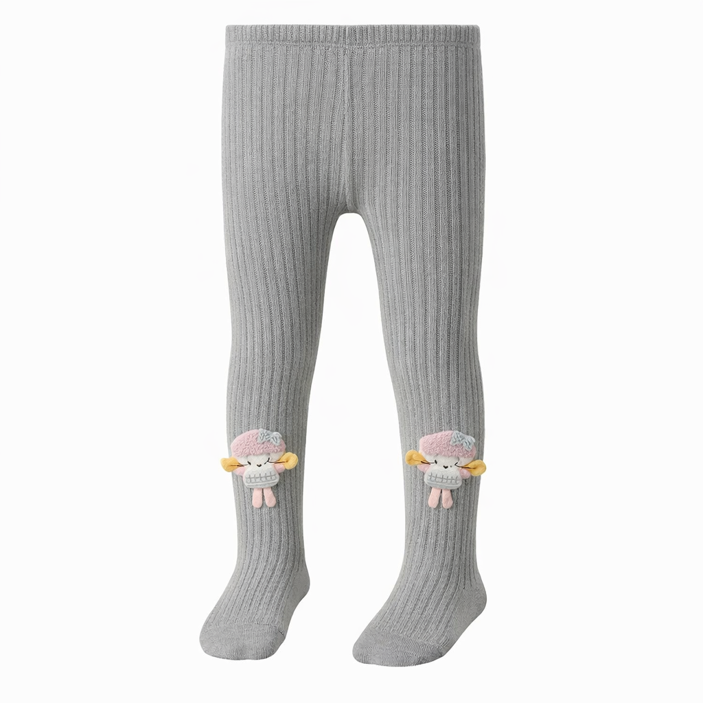 Cute Doll Baby Stockings – Soft Ribbed Cotton Tights