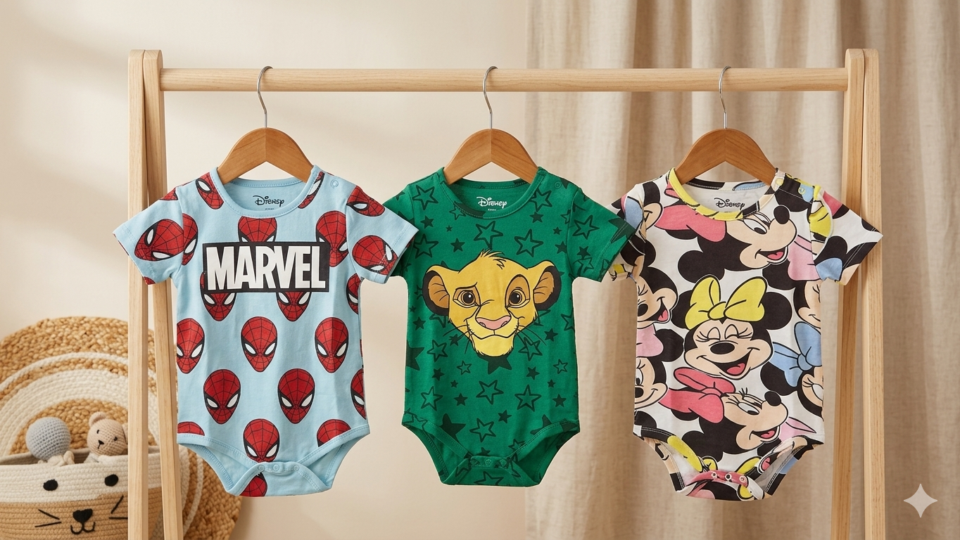 Disney Romper Set (Pack of 3) – Soft Cotton Printed