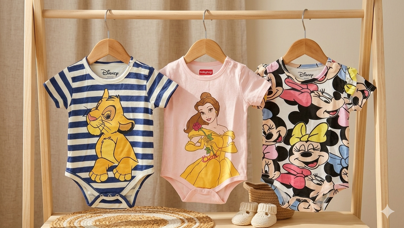Disney Romper Set (Pack of 3) – Soft Cotton Printed