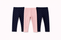 Kiabi Infant Girls Pack of 3 Cotton Stretchable Ankle-Length Leggings