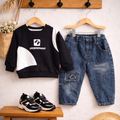 Urban Cool Sweatshirt & Denim Set (2-Piece)