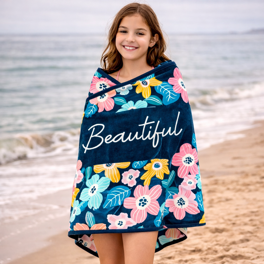 Kids Printed Bath Towel – Soft Terry Cotton Large Towel (5–15 Years, Multicolor)