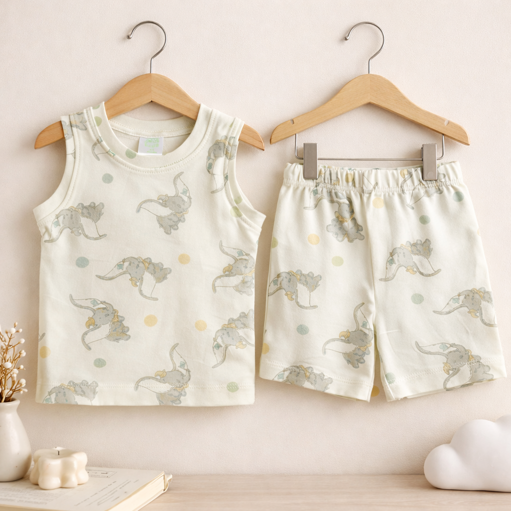 Mini Klub Elephant Print Sleeveless Top & Shorts Set