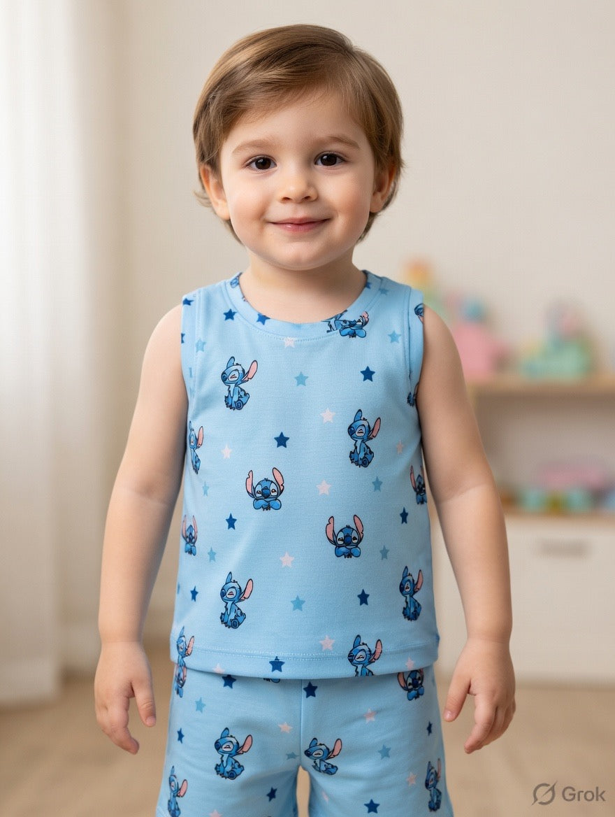 Mini Klub Stitch Sleeveless Top & Shorts Set