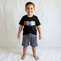 Weekend Vibes Black & Grey Short Set for Boys