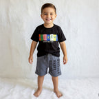 Weekend Vibes Black & Grey Short Set for Boys
