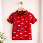 Fun Ocean Print Polo T-Shirt