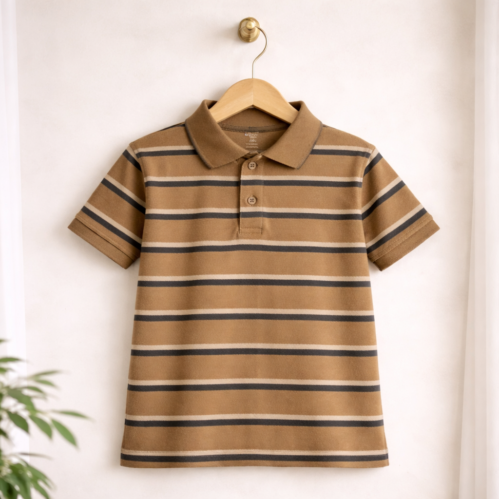 Classic Striped Polo T-Shirt