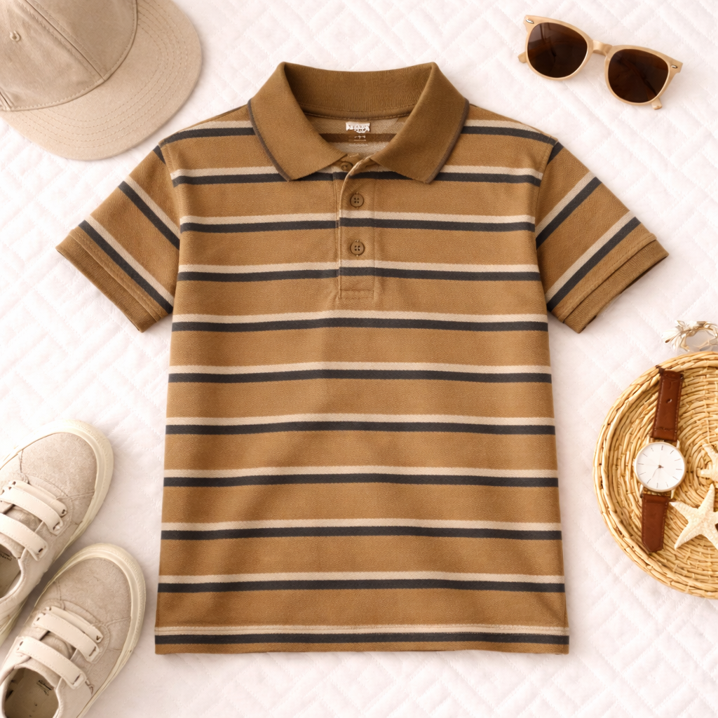 Classic Striped Polo T-Shirt