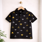 Cool Nautical Print Polo T-Shirt