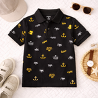 Cool Nautical Print Polo T-Shirt