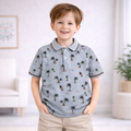 Cool Tropical Print Polo T-Shirt