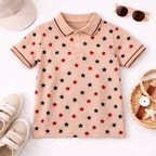 Stylish Star Print Polo T-Shirt