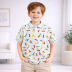 Vibrant Confetti Print Polo T-Shirt