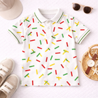 Vibrant Confetti Print Polo T-Shirt