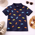 Trendy Car Print Polo T-Shirt