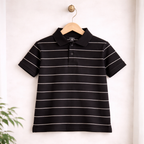 Classic Black Striped Polo T-Shirt