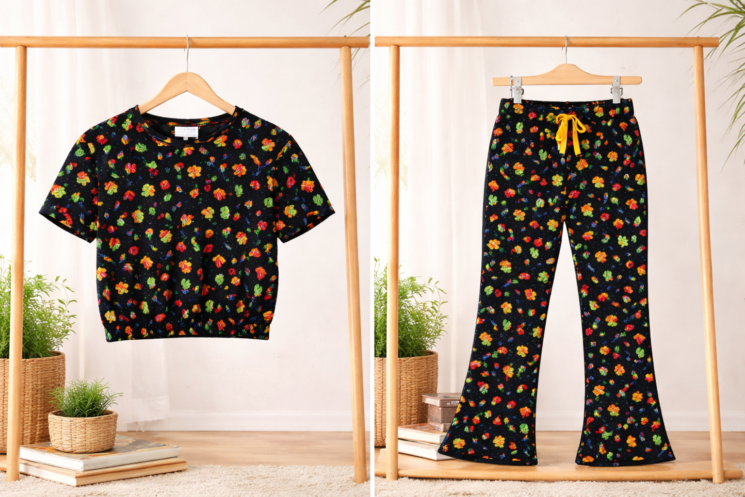 Midnight Fun Print Bootcut Co-Ord Set