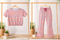 Pastel Rainbow Stripe Bootcut Co-Ord Set