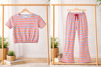 Pastel Rainbow Stripe Bootcut Co-Ord Set