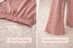 Dusty Pink Polka bootcut Co-ord Set