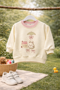 Cream Bunny Print Sweatshirt
