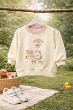 Cream Bunny Print Sweatshirt