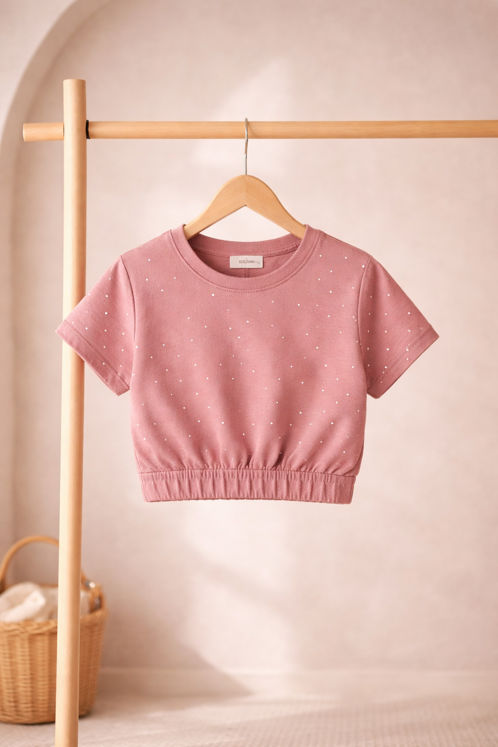 Dusty Pink Polka bootcut Co-ord Set