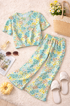 Pastel Floral Breeze Bootcut Co-ord Set