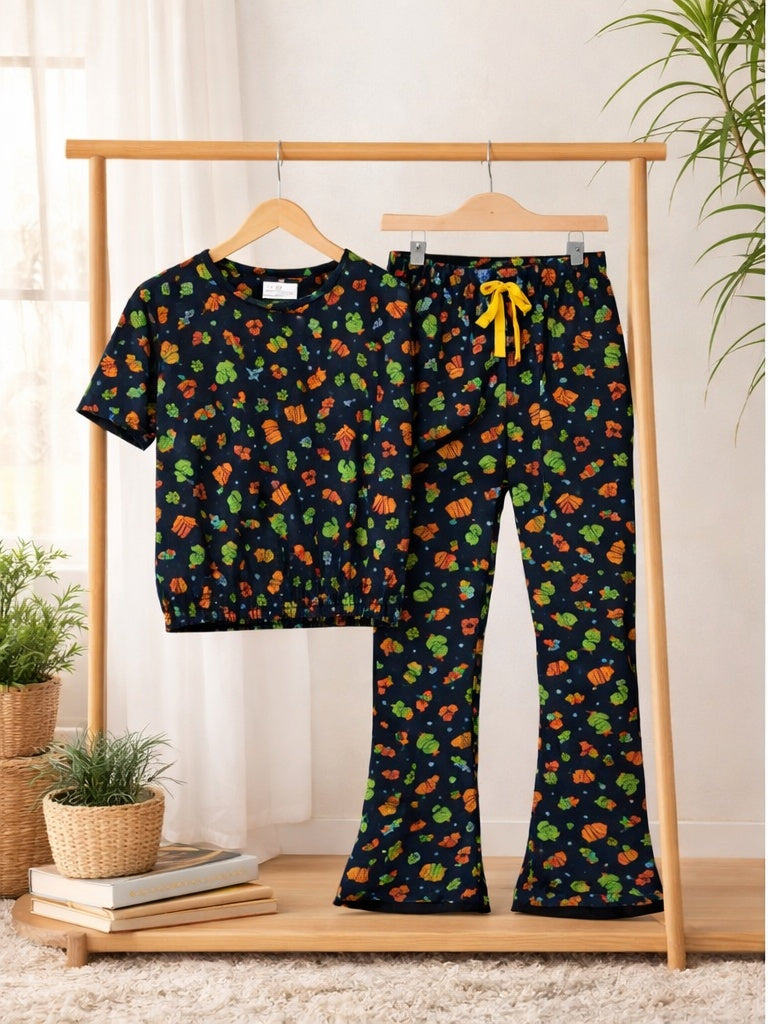 Midnight Fun Print Bootcut Co-Ord Set
