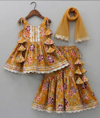 Mustard Floral Ethnic 3-Piece Set
