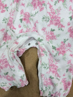 Baby Girls Floral Dungaree Style Jumpsuit Set with Ruffle Collar Top