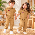 Little Car Ride Mustard Muslin Shirt & Pants
